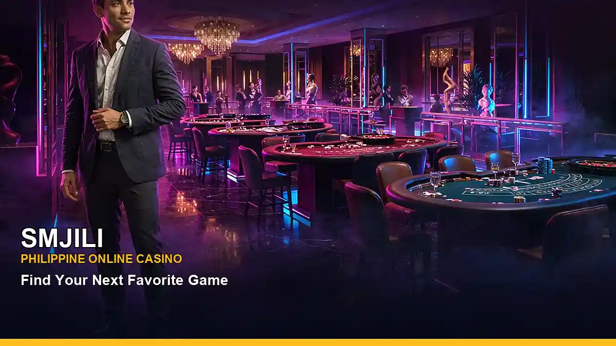 SMJILI high-energy live casino table games in a wide floor layout for Philippine players — view 2