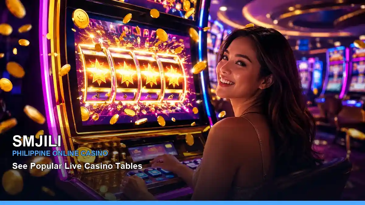 SMJILI jackpot slot games in a celebratory scene for the SMJILI brand search, casino access, games, account help and safer